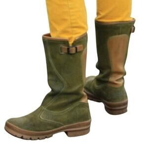 KEEN Willamette Women's Waterproof Mid-Calf Boots Olive Green Suede SZ 7.5